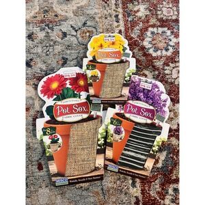 Misco Pot Sox Stretchable Fabric Flower Pot Covers Bundle 4in 6in 8in 3 Pack